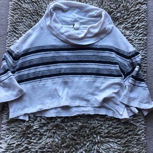 Free People Striped Crop Top with Cowl neck XS